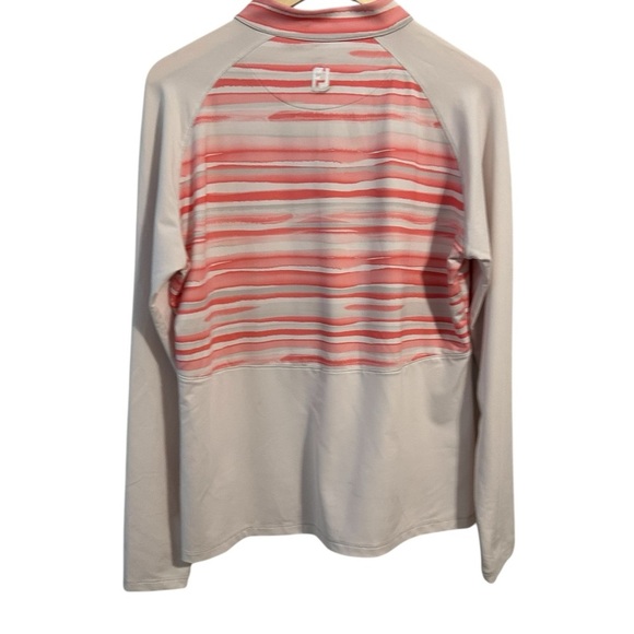 Footjoy Ladies Half Zip Watercolour Mid-layer Top Size Large White/Pink - Picture 5 of 10
